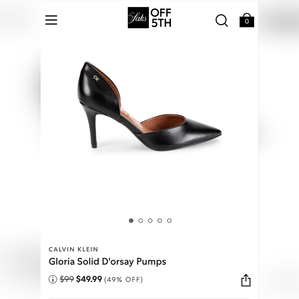 Calvin Klein Gloria D'orsay Black Women's Pump Heels size 10W or 10.5 - Picture 2 of 7